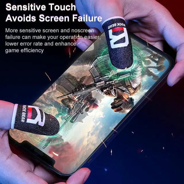 Alt view image 5 of 7 - ROCK i27 Super Conductive Silver Fiber Anti-sweat Sensitive Touch Gaming Finger Cover for Thumb / Index Finger