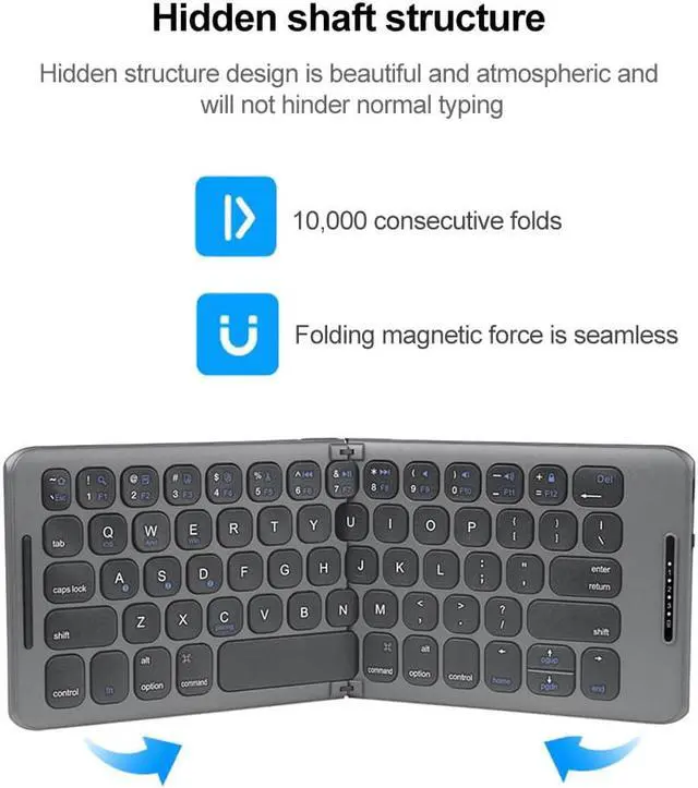 Alt view image 6 of 7 - B088 Universal Mini Foldable Three-channel Bluetooth Wireless Keyboard