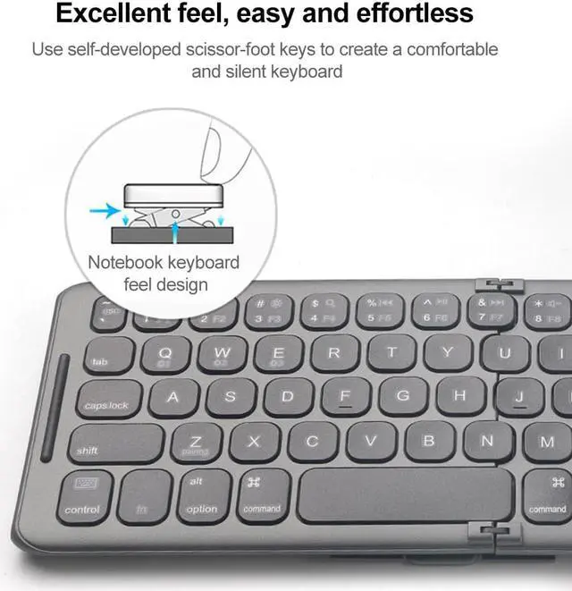 Alt view image 7 of 7 - B088 Universal Mini Foldable Three-channel Bluetooth Wireless Keyboard