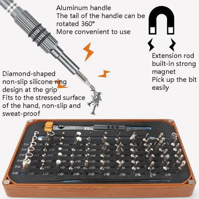 Alt view image 3 of 6 - Obadun 9801 68 In 1 Screwdriver Set Manual Batch Glasses Screwdriver Hardware Repair Tool