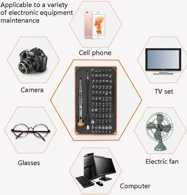 Alt view image 5 of 6 - Obadun 9801 68 In 1 Screwdriver Set Manual Batch Glasses Screwdriver Hardware Repair Tool