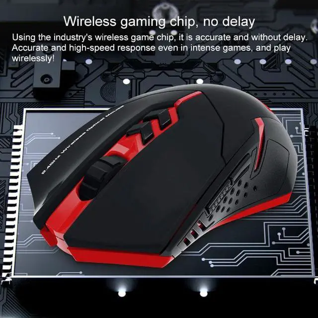 Alt view image 4 of 7 - ET X-08 7-keys 2400DPI 2.4G Wireless Mute Gaming Mouse with USB Receiver & Colorful Backlight