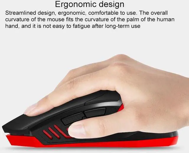 Alt view image 5 of 7 - ET X-08 7-keys 2400DPI 2.4G Wireless Mute Gaming Mouse with USB Receiver & Colorful Backlight