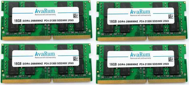 Main image of 64GB Kit (4x16GB) DDR4-2666Mhz PC4-21300 SODIMM For iMac w/Retina 5K display 27-inch Early 2019 19,1 by AVARUM RAM