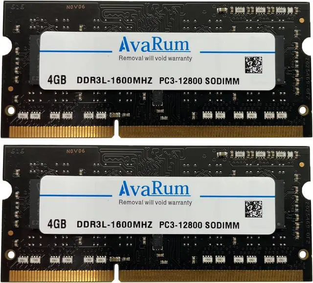 Main image of 8GB (2X4GB) DDR3L-1600Mhz (PC3L 12800) SODIMM 1Rx8 Black Memory for Laptops by Avarum Ram