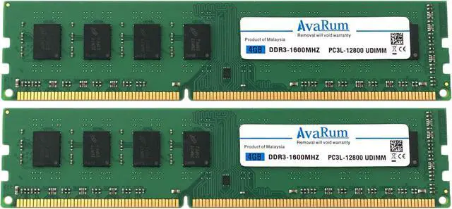 Alt view image 6 of 6 - AVARUM RAM DDR3 1600, PC3-12800, DDR3 8GB Kit (2X4GB) DDR3 RAM PC3-12800U 240-pin dimm DDR3 Ram 2Rx8 4GB DDR3 CL11 1.5v Desktop RAM Memory Module