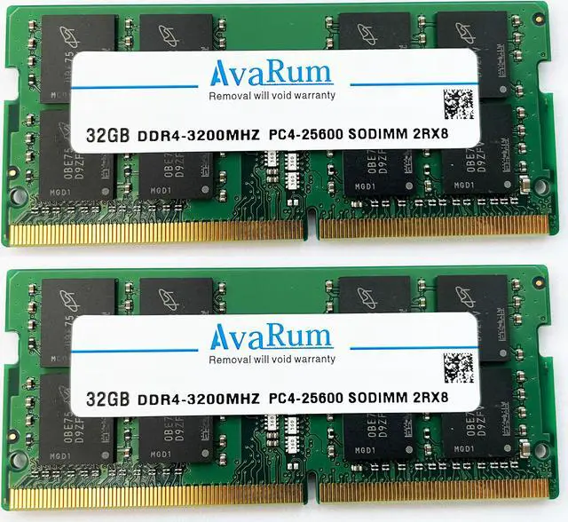 Main image of 64GB Kit 2x32GB DDR4-3200 PC4-25600 SODIMM Laptop Memory by AVARUM RAM