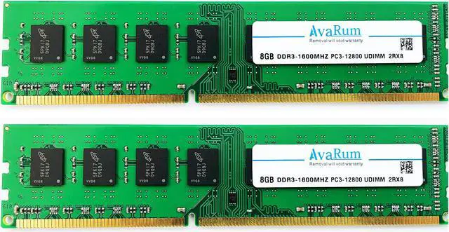 Main image of Avarum 16GB Kit (2x8GB) DDR3 1600MHZ (PC3-12800) 1.5V 2Rx8 CL11 240 PIN DIMM Non-ECC Unbuffered Desktop Computer Memory RAM Upgrade Modules