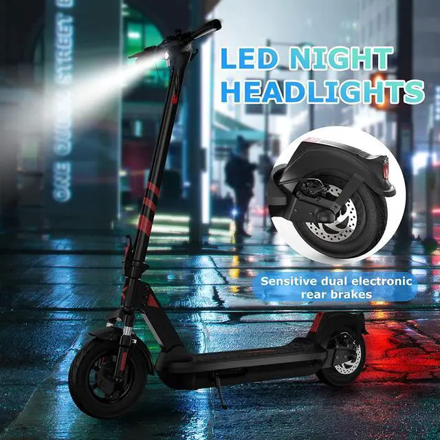 Alt view image 7 of 7 - RCB Electric Scooter for Adults with APP, Front and Rear Double Shock Absorption, 500W Power, 22 Miles Long Range & Max Speed 18MPH, 10" Inner Honeycomb Tires, e Scooter Folding & Waterproof Certified