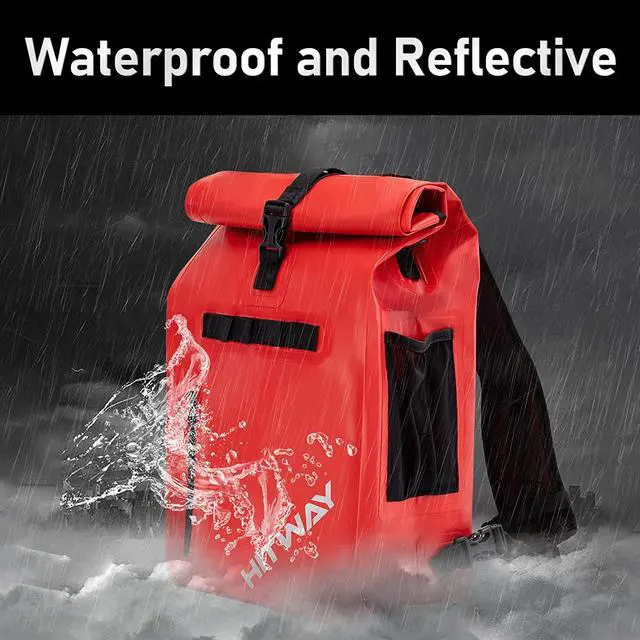 Alt view image 5 of 6 - HITWAY Bike Pannier Bag Waterproof Bike Bag 29L Large Capacity Bike Rear Seat Trunk Bag Red