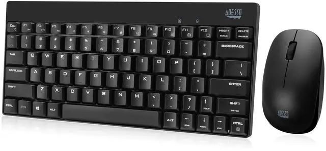 Alt view image 5 of 11 - ADESSO WKB-1100CB 2.4GHZ WIRELESS MINI KEYBOARD & MOUSE COMBO