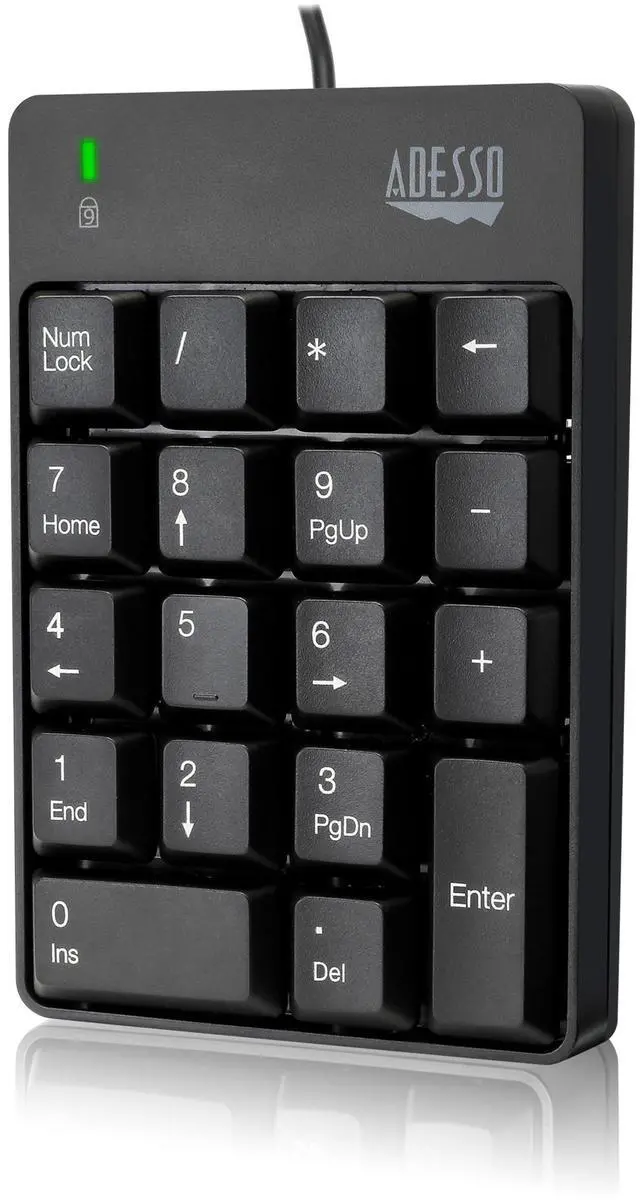 Alt view image 8 of 13 - Adesso AKB-601UB - USB Spill Resistant 18-Key Numeric Keypad