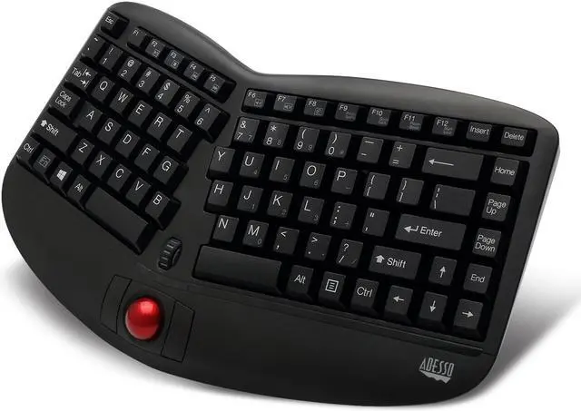 Alt view image 6 of 18 - ADESSO Tru-Form Media 3150 WKB-3150UB Black USB RF Wireless Ergonomic Keyboard