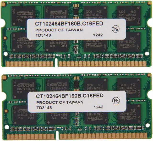 Alt view image 2 of 3 - Crucial 16GB (2 x 8GB) 204-Pin DDR3 SO-DIMM DDR3L-1600 (PC3L-12800) Laptop Notebook Memory CT2KIT102464BF160B
