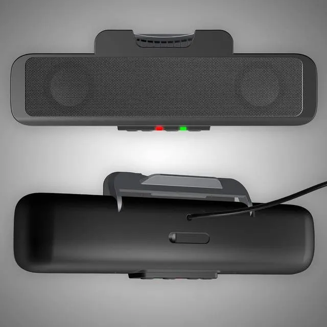 Alt view image 7 of 7 - Cyber Acoustics USB Speaker Bar (CA-2890)  Stereo USB Powered Speaker, Easily Clamps to Monitor, Convenient Controls