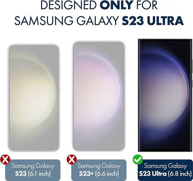 Alt view image 2 of 6 - 2 Pack MilitaryShield Screen Protector Designed for  Galaxy S23 Ultra 5G (6.8 Inch 2023 Release) Case Friendly HD Clear Film - Made in USA