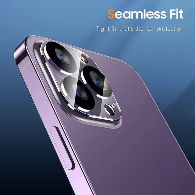 Alt view image 6 of 7 - UniqueMe [3 Pack Compatible for iPhone 14 Pro Max/iPhone 14 Pro Camera Lens Protector Tempered Glass,[Case Friendly][Scratch-Resistant][Night Shooting Mode] - Clear