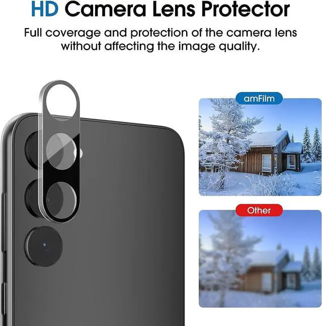 Alt view image 6 of 6 - amFilm 2+2 Pack Samsung Galaxy S23 6.1'' Privacy Screen Protector with Camera Lens Protector, Anti Spy Hybrid Film, Fingerprint ID Compatible, Easy to Installation.