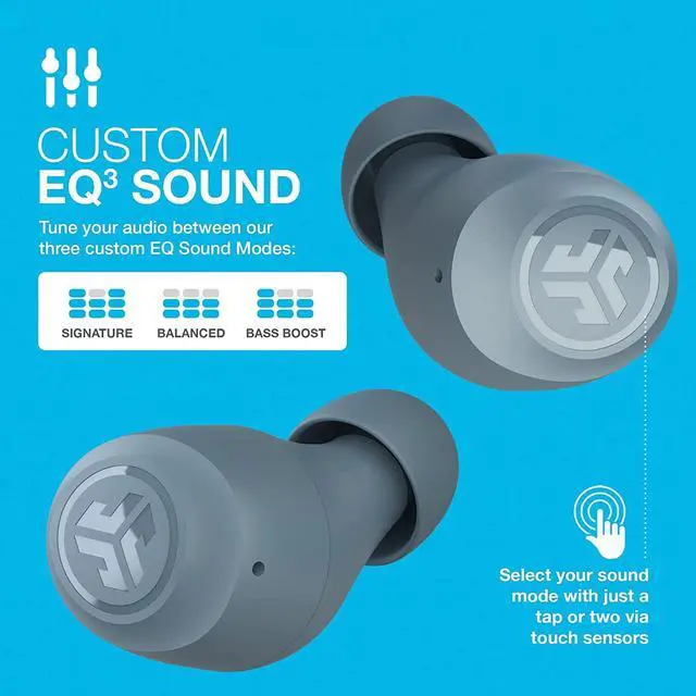 Alt view image 7 of 12 - JLab Go Air Pop True Wireless Bluetooth Earbuds + USB Charging Case, Slate Gray, 32 Hours Playtime, Dual Connect, IPX4 Sweat Resistance, Bluetooth 5.1 Connection, 3 EQ Sound Settings