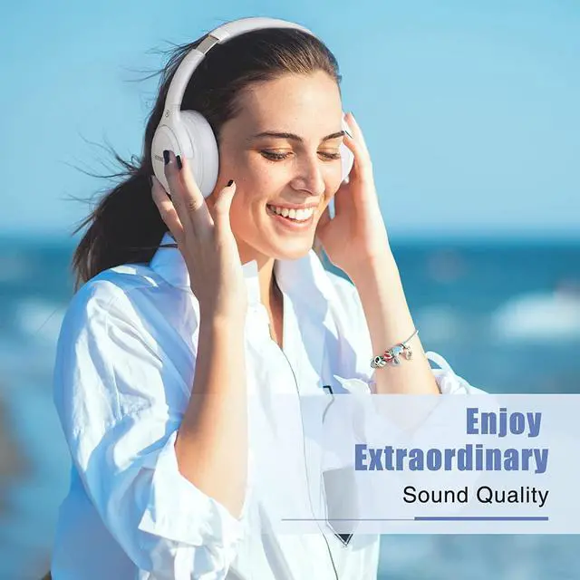 Alt view image 5 of 7 - BERIBES Bluetooth Headphones Over Ear, 65H Playtime and 6 EQ Music Modes Wireless Headphones with Mic, HiFi Stereo Foldable Lightweight Headset, Deep Bass for Home Office Cellphone PC Etc.(White)