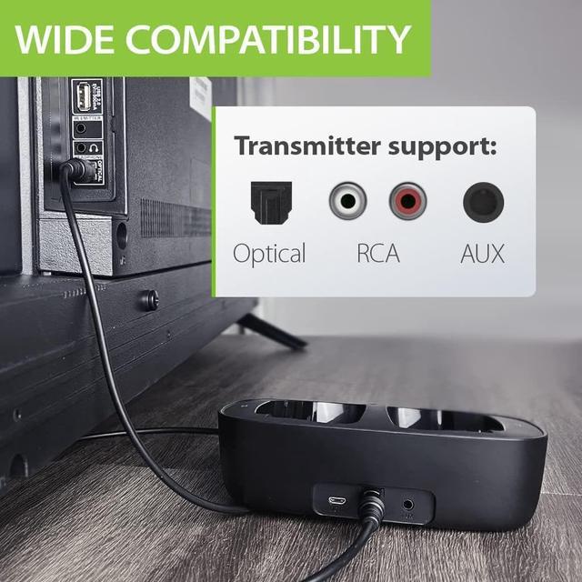 Avantree Ensemble Wireless Headphones for TV Watching w/Bluetooth 5.0  Transmitter & Charging Dock (Digital Optical AUX RCA), Over Ear Headset for  Seniors, 35 Hrs Audio Playtime, Plug n Play, No Delay 