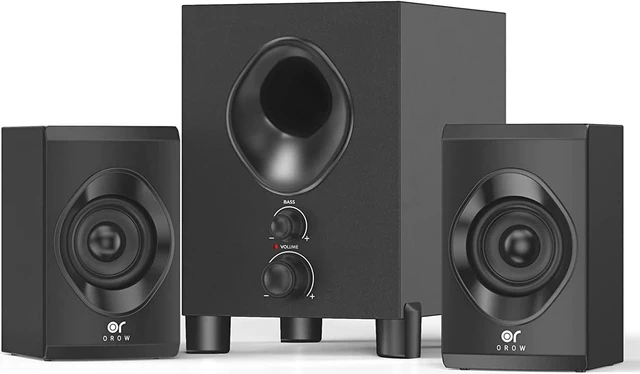 Main image of OROW Bluetooth Computer Speakers with Subwoofer 18W Front-Knob Wireless PC Speakers, AUX & Bluetooth Play, Great for Party/Game/TV (S213)