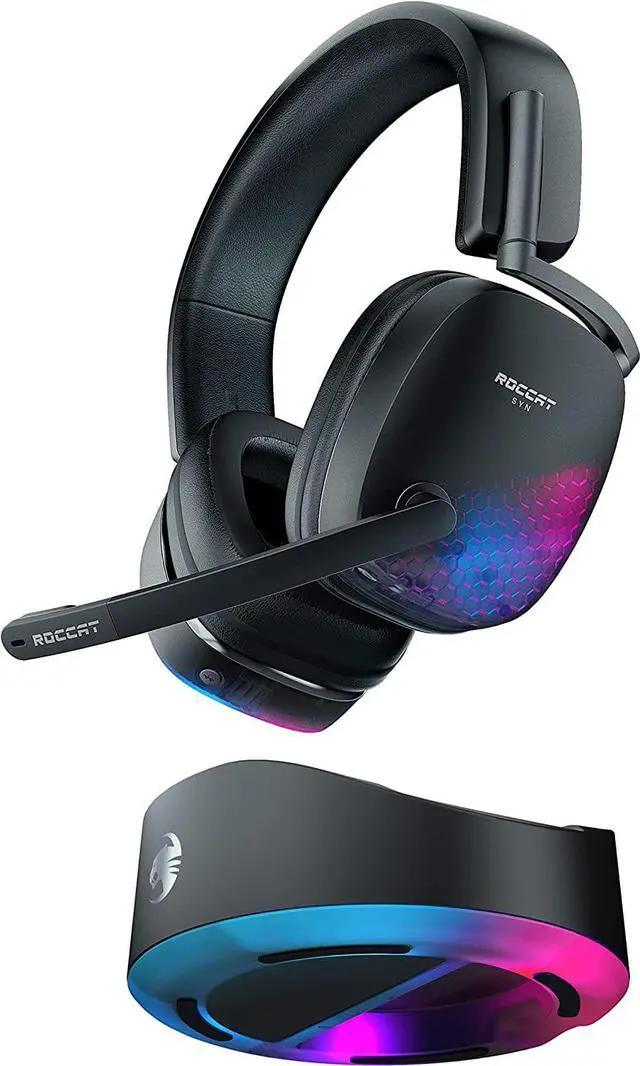Main image of ROCCAT Syn Max Air PC Wireless 3D Audio RGB Gaming Headset, Simultaneous Wireless & Bluetooth Connections, 16-Hour Battery & Charging Dock, Immersive 3D Audio & AIMO RGB Lighting