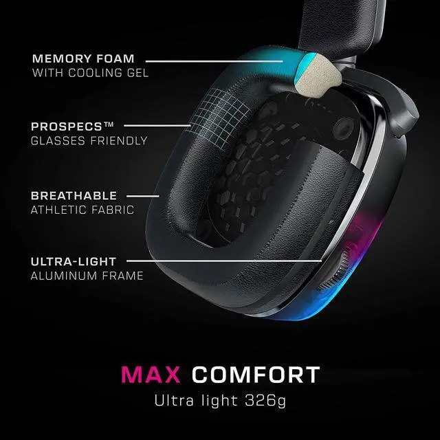 Alt view image 3 of 7 - ROCCAT Syn Max Air PC Wireless 3D Audio RGB Gaming Headset, Simultaneous Wireless & Bluetooth Connections, 16-Hour Battery & Charging Dock, Immersive 3D Audio & AIMO RGB Lighting