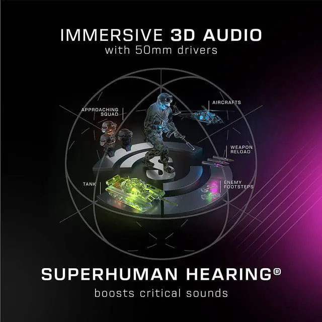 Alt view image 4 of 7 - ROCCAT Syn Max Air PC Wireless 3D Audio RGB Gaming Headset, Simultaneous Wireless & Bluetooth Connections, 16-Hour Battery & Charging Dock, Immersive 3D Audio & AIMO RGB Lighting