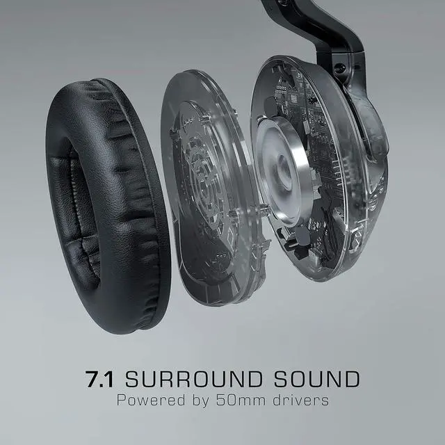 Alt view image 5 of 7 - ROCCAT Elo 7.1 USB PC Gaming Headset, Surround Sound with AIMO RGB Lighting, Wired Computer Headphones, Detachable Noise Cancelling Microphone, Lightweight, 50mm Drivers, Black