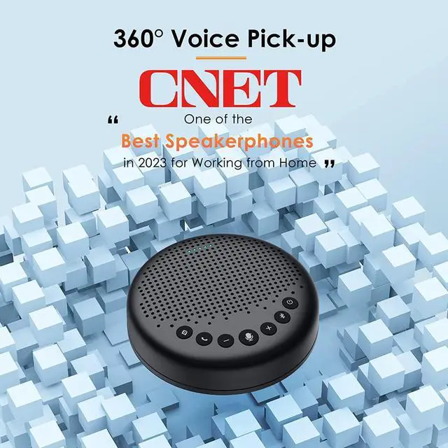 Alt view image 4 of 7 - EMEET Conference Speaker and Microphone Luna 360° Voice Pickup w/Noise Reduction/Mute/Indicator USB Bluetooth Speakerphone w/Dongle for 8 People Daisy Chain for 16 Compatible with Leading Software