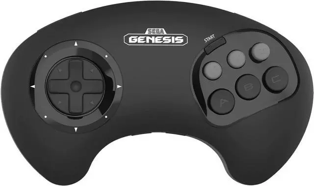 Alt view image 2 of 5 - Retro-Bit BIG6 2.4 GHz Sega Genesis Wireless Arcade Controller Pad for Sega Genesis Original/Mini, Switch, PC, Mac - Black