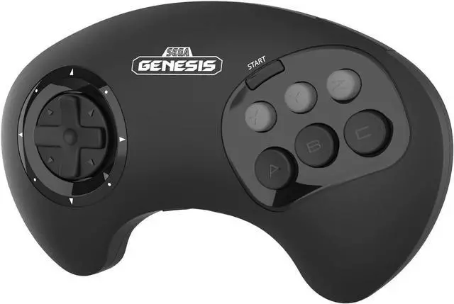 Alt view image 3 of 5 - Retro-Bit BIG6 2.4 GHz Sega Genesis Wireless Arcade Controller Pad for Sega Genesis Original/Mini, Switch, PC, Mac - Black