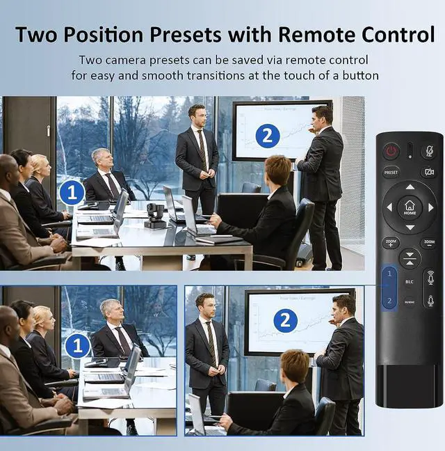 Alt view image 3 of 7 - Zoom Certified, NexiGo N990 (Gen 2) 4K PTZ Webcam, Video Conference Camera System with 5X Digital Zoom, Sony_Starvis Sensor, Position Preset, Dual Stereo Mics, 2x3.5mm Audio Jacks for External Mics