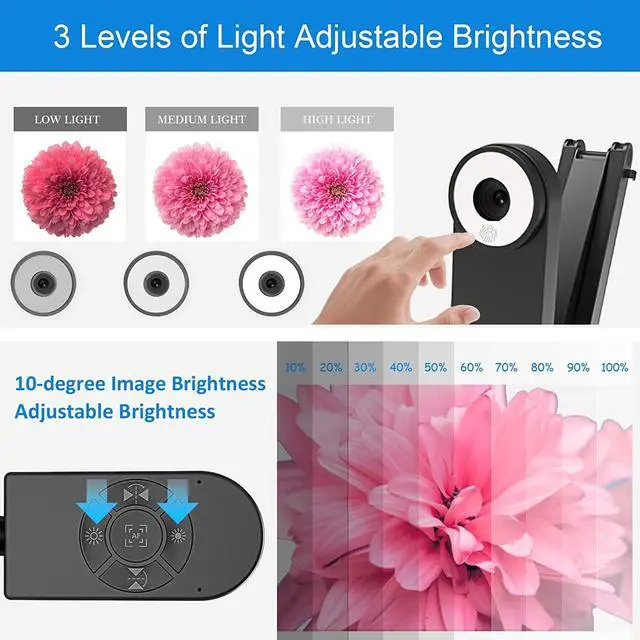 Alt view image 6 of 7 - 4K USB Document Camera for Teacher, 8MP Webcam & Visualiser for A3 Size with Dual Microphones, 3-Level LED Light, Image Invert, Foldable for Live Demo, Work with Windows, macOS and Chrome OS