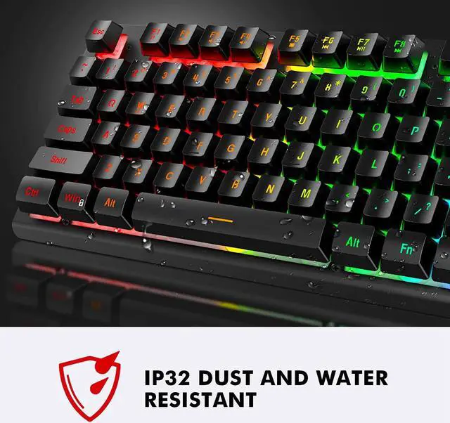 Alt view image 2 of 7 - NPET K10 Wired Gaming Keyboard, LED Backlit, Spill-Resistant Design, Multimedia Keys, Quiet Silent USB Membrane Keyboard for Desktop, Computer, PC (Black)