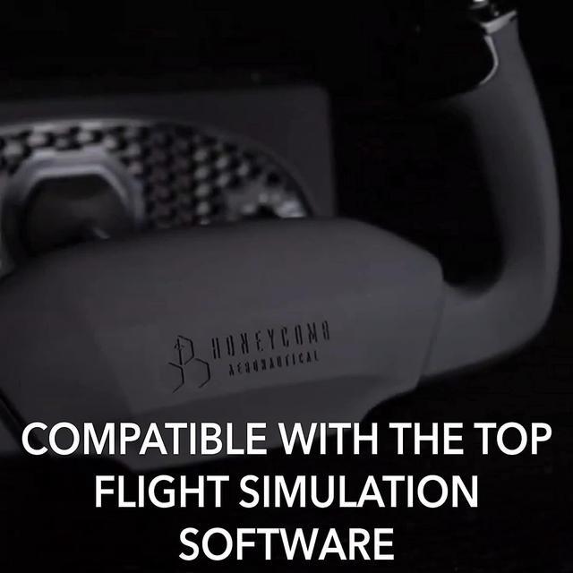 Alt view image 3 of 6 - Honeycomb Aeronautical Alpha Flight Controls Yoke & Switch Panel in aviation quality for flight simulators | Universal control system for simmers, student pilots and pilots | Flight simulator for PC