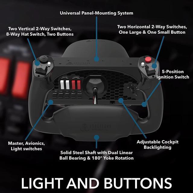 Alt view image 4 of 6 - Honeycomb Aeronautical Alpha Flight Controls Yoke & Switch Panel in aviation quality for flight simulators | Universal control system for simmers, student pilots and pilots | Flight simulator for PC