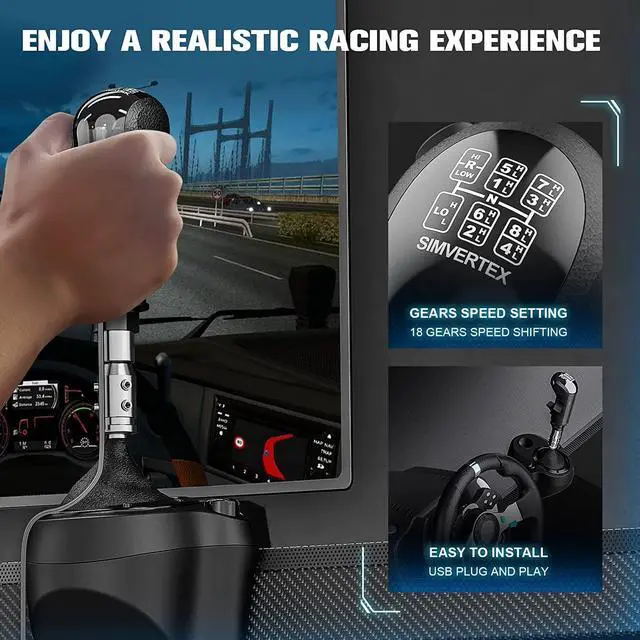 Alt view image 3 of 7 - aikeec USB Truck Simulator Shifter for PC, ATS ETS2, G27 G29 G920