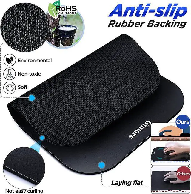 Alt view image 5 of 7 - Mouse Pad with Wrist Rest Large Smooth Superfine Fibre Memory Foam Ergonomic Mouse Pad Comfortable Mousepad with Nonslip Base for Pain Relief Laptop Computer Gaming Office 11 x 8.26