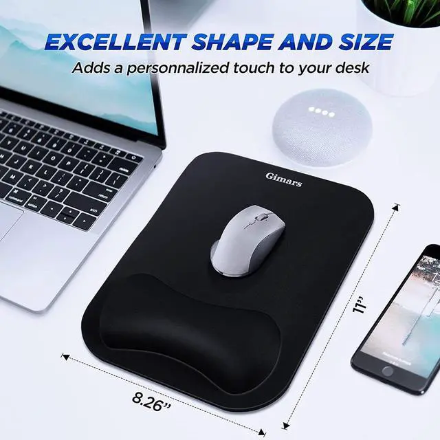 Alt view image 7 of 7 - Mouse Pad with Wrist Rest Large Smooth Superfine Fibre Memory Foam Ergonomic Mouse Pad Comfortable Mousepad with Nonslip Base for Pain Relief Laptop Computer Gaming Office 11 x 8.26