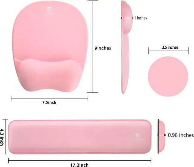 Alt view image 5 of 7 - Memory Foam Set Wrist Rest Pad & Mouse Wrist Rest Support Ergonomic Design for Office Home Laptop Desktop Computer Gaming Keyboard - Pink