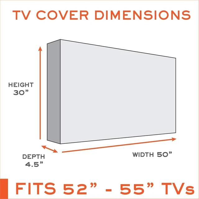 Alt view image 2 of 7 - Outdoor TV Cover 55 inch - WITH FRONT FLAP - Weatherproof, Waterproof protection, Soft Interior, With Bottom cover - Black
