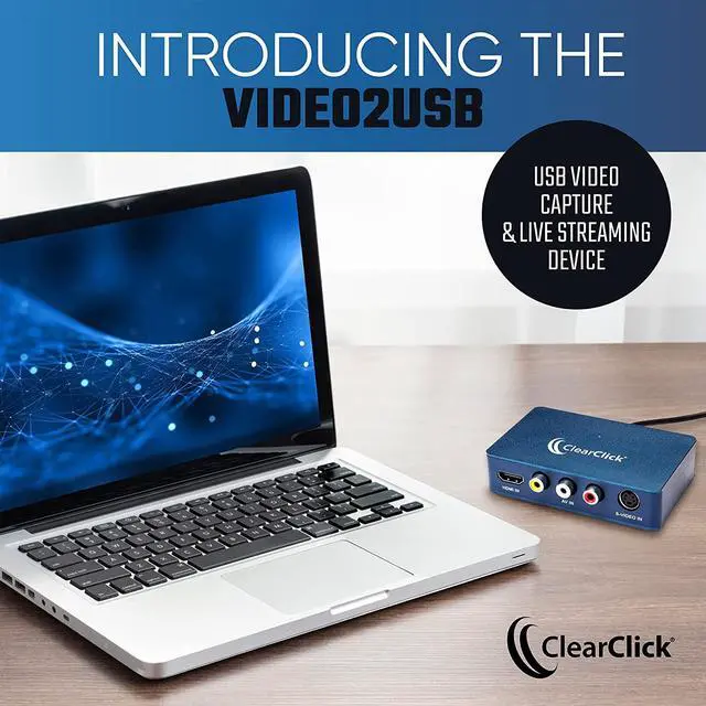 Alt view image 2 of 6 - Video to USB 1080P Audio Video Capture & Live Streaming Device - Input HDMI AV RCA S-Video VCR VHS Camcorder Video8 Hi8 DVD Gaming Systems - USB-C Plug & Play