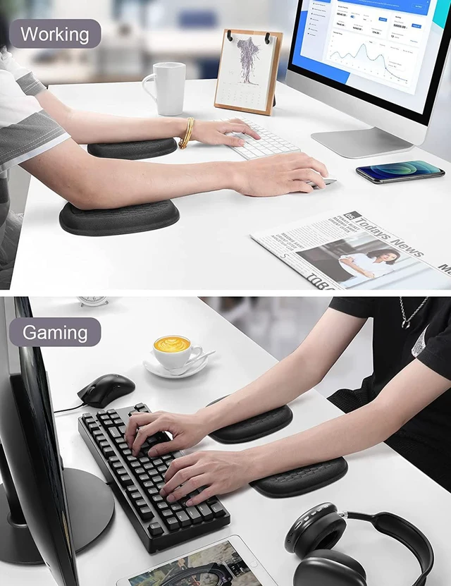 Alt view image 6 of 7 - 2Pcs Cloud Elbow Pads Desk Arm Rest Support Soft Memory Foam Wrist Rest Ergonomic Cushion Carpal Tunnel Pain Relief Gel Mouse Pillow for Computer Laptop Office Gaming Car Chair Accessory