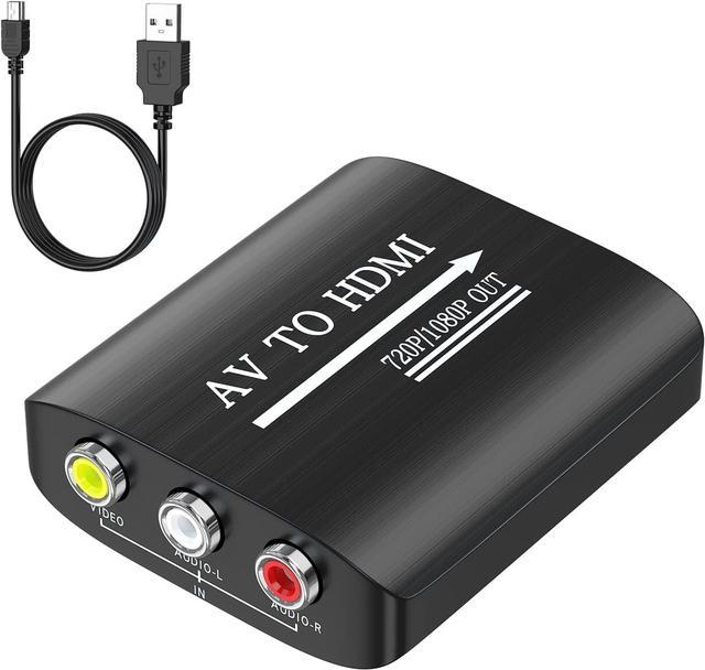 AV to HDMI Converter AV to HDMI Adapter Support 720p/1080p for  PS1/PS2/PS3/Xbox 360/WII/N64/SNES/STB/VHS/VCR/Blue-Ray DVD Players