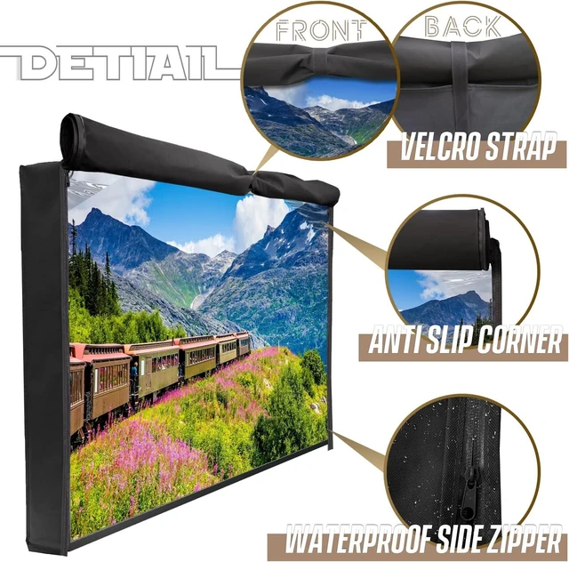 Alt view image 4 of 7 - IC ICLOVER Outdoor TV Cover 55 Inch, Waterproof & Weatherproof TV Protector