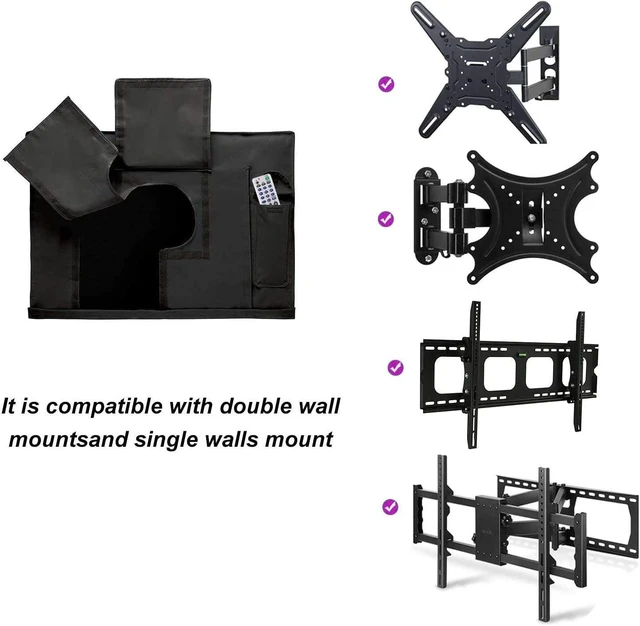 Alt view image 3 of 7 - Outdoor TV Cover 55" - 58" - with Bottom Cover - 600D Waterproof TV Covers and Weatherproof Dust-Proof Material,Protect Your LED, LCD, Plasma TV Screens