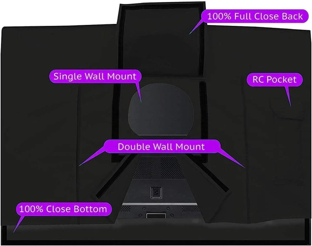 Alt view image 4 of 7 - Outdoor TV Cover 55" - 58" - with Bottom Cover - 600D Waterproof TV Covers and Weatherproof Dust-Proof Material,Protect Your LED, LCD, Plasma TV Screens
