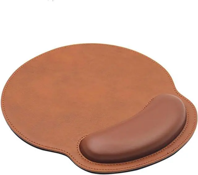 Main image of Ergonomic PU Leather Mouse Pad with Wrist Support,Comfort Memory Foam,Waterproof SurfaceNon- Slip Rubber Base for Computer Laptop & Mac,Lightweight Rest for Home,Office & Travel (Brown)